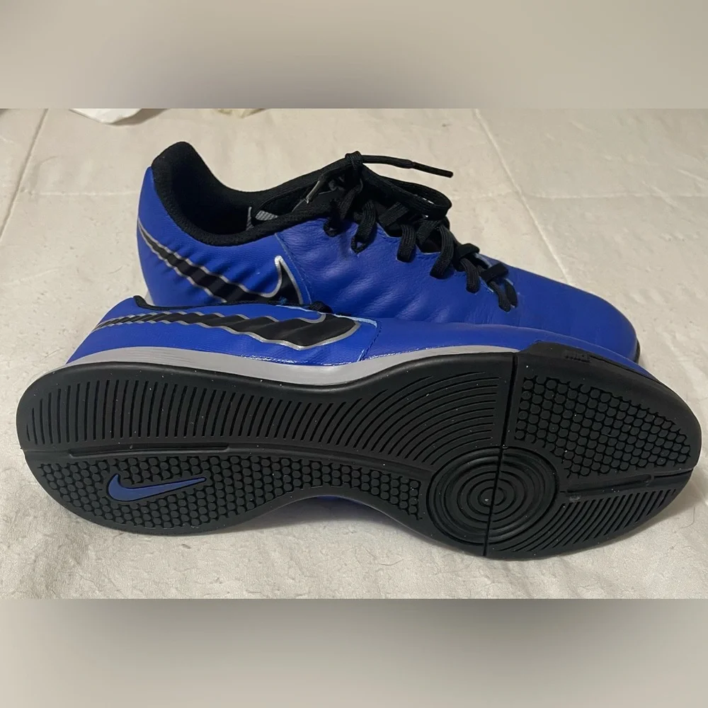 Nike Kids Royal Blue and Black Tiempo Athletic Sneakers‎